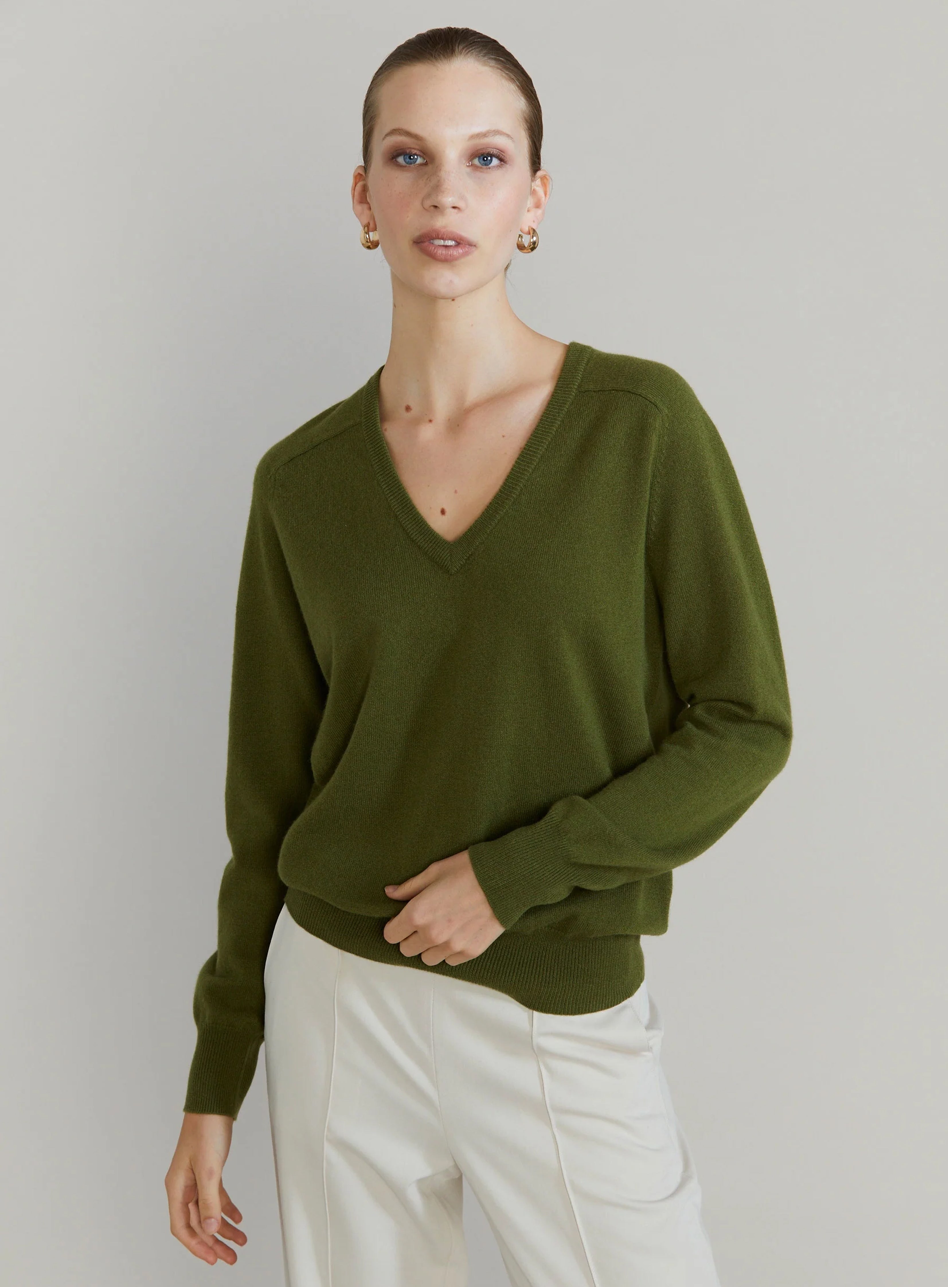 Khaki cashmere outlet jumper