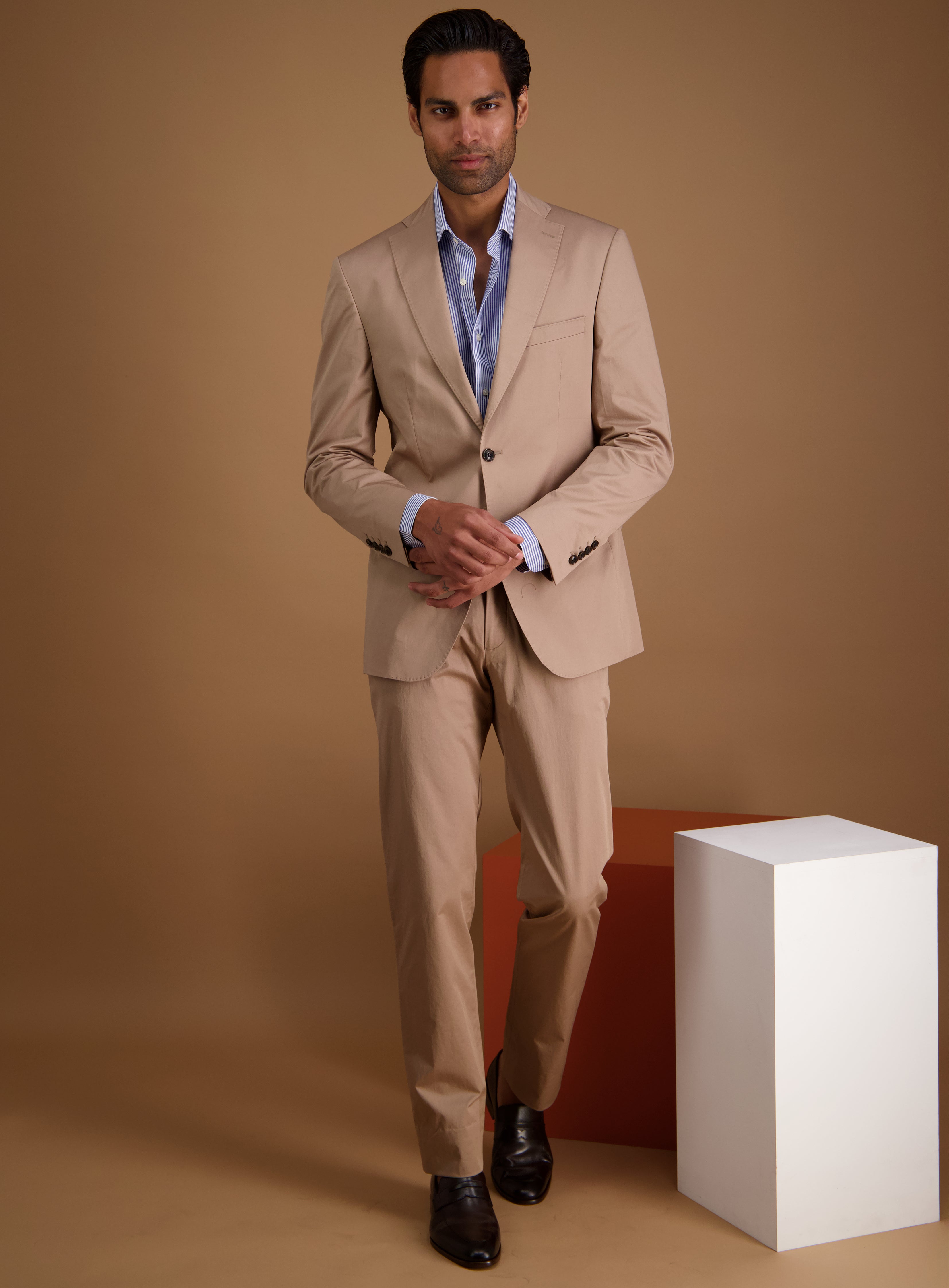 Buy Light Brown Premium Cotton-Linen Men's Trousers-North Republic