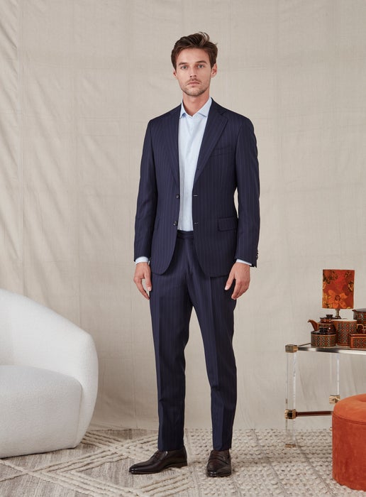 Working Style | Bolan Navy Chalk Stripe Suit | Navy