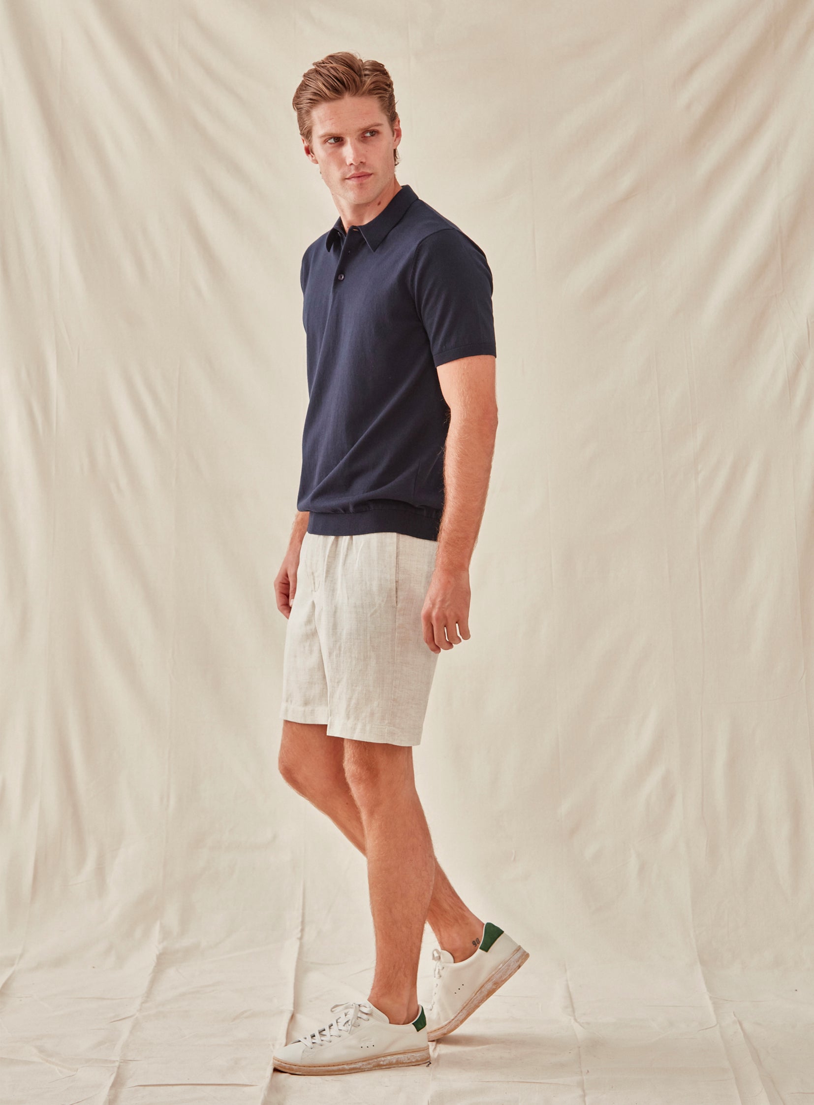 Knitted polo short outlet sleeve