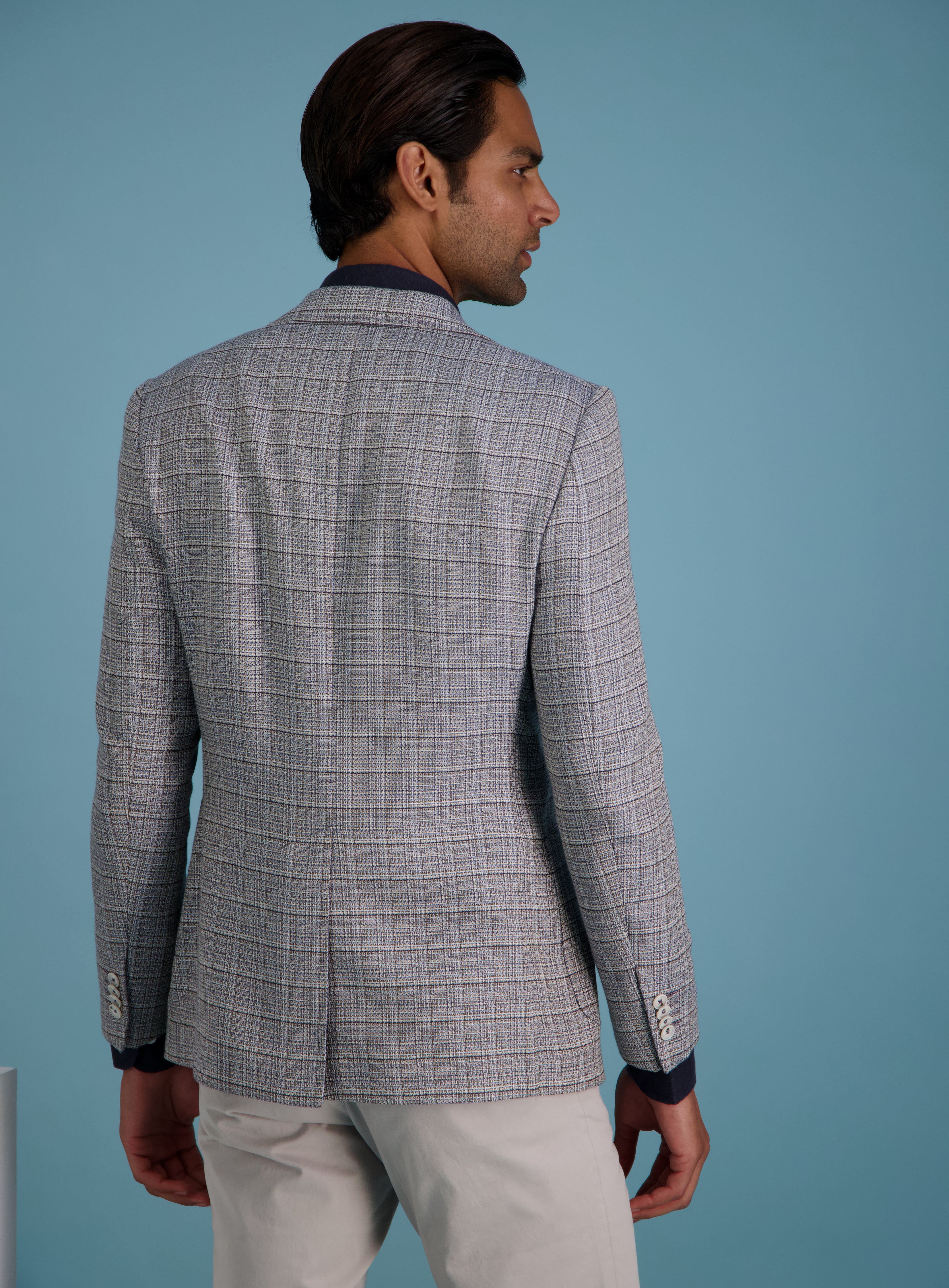 Light grey check discount blazer