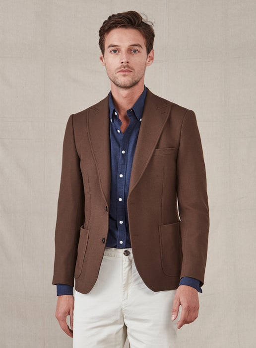 Working Style | Lou Brown Raised Twill Jacket | Brown