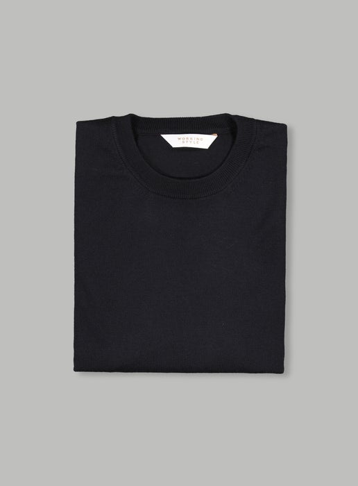 Oliver Black Crew Wool Jersey | Working Style