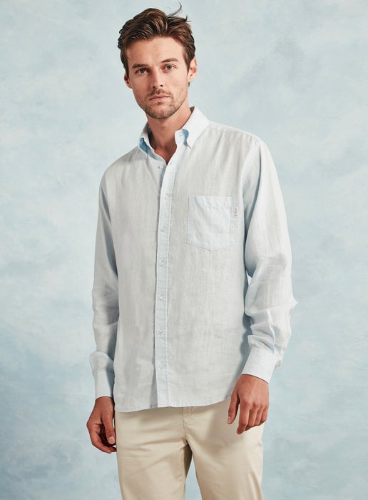 Working Style | Saxon Linen Collection Shirt | Blue